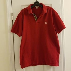 Burberry red polo